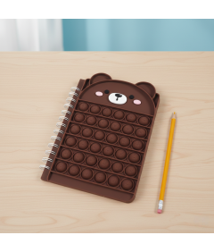 Notatnik Zeszyt Szkolny Fidget Toy Pop It dla Dzieci Brązowy Miś 50 str A5