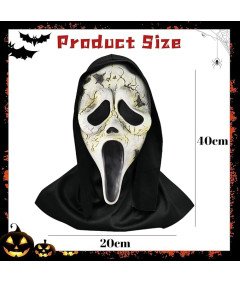 Maska Ghostface Lateksowa z Kapturem Przebranie Halloween Krzyk Cosplay