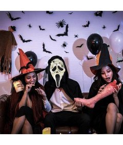 Maska Ghostface Lateksowa z Kapturem Przebranie Halloween Krzyk Cosplay