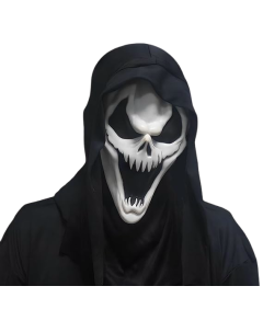 Maska Ghostface Lateksowa z Kapturem Przebranie Halloween Krzyk Cosplay