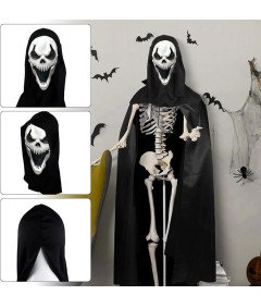 Maska Ghostface Lateksowa z Kapturem Przebranie Halloween Krzyk Cosplay