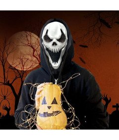 Maska Ghostface Lateksowa z Kapturem Przebranie Halloween Krzyk Cosplay