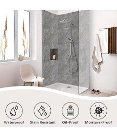 Panele Samoprzylepne Naklejki Płytki 30x30 cm 20 Sztuk Szary Marmur 1,8 m²