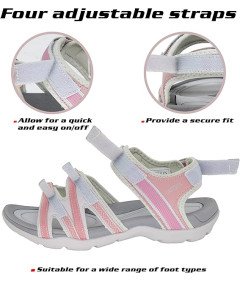 Damskie Sandały Trekkingowe Turystyczne Wodoodporne Sportowe Różowe 41 EU