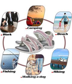 Damskie Sandały Trekkingowe Turystyczne Wodoodporne Sportowe Różowe 41 EU