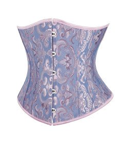 Damski Gorset Wiązany Gotycki Ozdobny Satynowy Renesansowy Fioletowy S