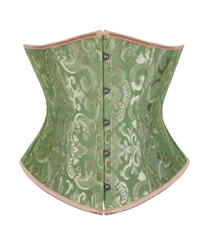 Damski Gorset Wiązany Gotycki Ozdobny Satynowy Renesansowy Zielony M