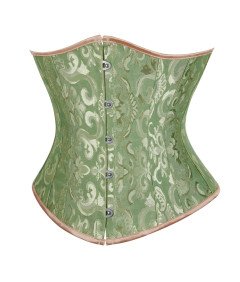 Damski Gorset Wiązany Gotycki Ozdobny Satynowy Renesansowy Zielony M