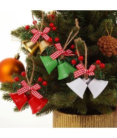 Zawieszki Dekoracje Ozdoby Choinkowe Dzwonki Świąteczne 4 Kolory 7 cm 8 szt