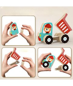 Zabawka Edukacyjna Montessori dla Dzieci 3+ Magnetyczne Klocki Plac Budowy