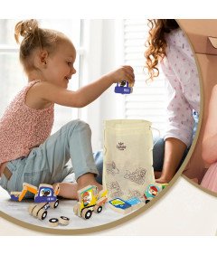 Zabawka Edukacyjna Montessori dla Dzieci 3+ Magnetyczne Klocki Plac Budowy