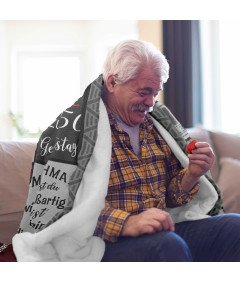 Koc Narzuta na 50 Urodziny Unikalny Prezent dla Niego Miękki 150 x 130 cm