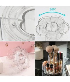 Organizer Obrotowy 360 Stopni Przezroczysty 6 Przegródek na Kosmetyki