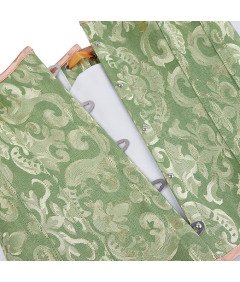 Damski Gorset Wiązany Gotycki Ozdobny Satynowy Renesansowy Zielony XXL