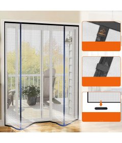 Podwójna Moskitiera Magnetyczna na Drzwi Balkonowe Tarasowe 180 x 222 cm