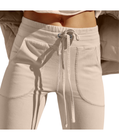 Damskie Legginsy Dzwony Spodnie do Jogi Ćwiczeń Treningowe Beżowe M