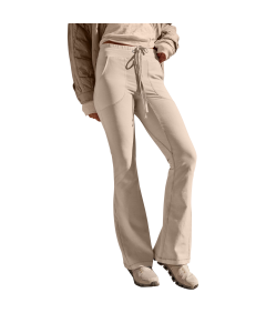 Damskie Legginsy Dzwony Spodnie do Jogi Ćwiczeń Treningowe Beżowe M