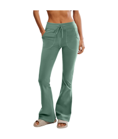 Damskie Legginsy Dzwony Spodnie do Jogi Ćwiczeń Treningowe Zielone L