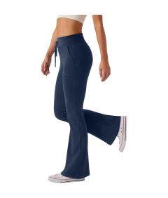 Damskie Legginsy Dzwony Spodnie do Jogi Ćwiczeń Treningowe Granatowe S