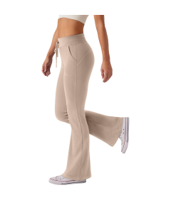 Damskie Legginsy Dzwony Spodnie do Jogi Ćwiczeń Treningowe Beżowe XXL