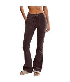 Damskie Legginsy Dzwony Spodnie do Jogi Ćwiczeń Treningowe Brązowe L