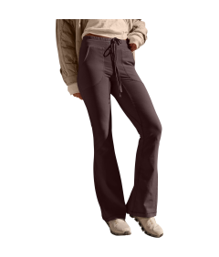 Damskie Legginsy Dzwony Spodnie do Jogi Ćwiczeń Treningowe Brązowe L