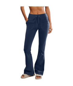 Damskie Legginsy Dzwony Spodnie do Jogi Ćwiczeń Treningowe Granatowe M