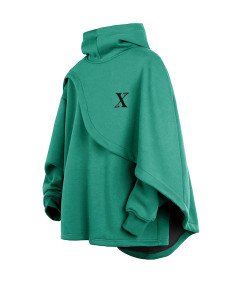 Bluza z Kapturem Poncho z Peleryną Oversize Cosplay Unisex Zielona 4XL