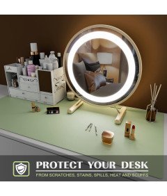 Podkładka na biurko KNODEL jasnozielona skórzana wodoodporna 80x40 cm