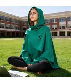 Bluza z Kapturem Poncho z Peleryną Oversize Cosplay Unisex Zielona 4XL