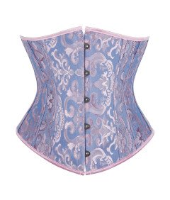Damski Gorset Wiązany Gotycki Ozdobny Satynowy Renesansowy Fioletowy XS