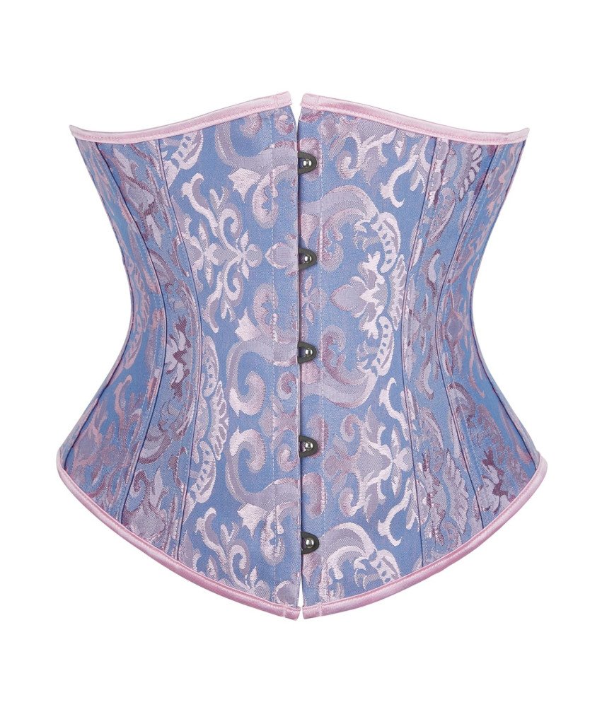 Damski Gorset Wiązany Gotycki Ozdobny Satynowy Renesansowy Fioletowy XS