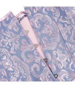 Damski Gorset Wiązany Gotycki Ozdobny Satynowy Renesansowy Fioletowy XS