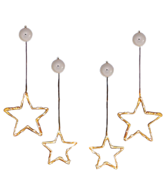 Oświetlenia Świąteczne Gwiazdki LED do Dekoracji Okien Zestaw 4 Sztuki