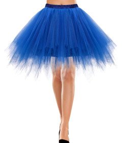 Spódnica Tiulowa Krótka Lata 50 Vintage Retro Baletowa Niebieska S