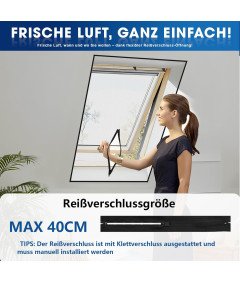 Moskitiera Samoprzylepna na Okna Dachowe 130x150 cm Zestaw 4 Sztuki Czarna