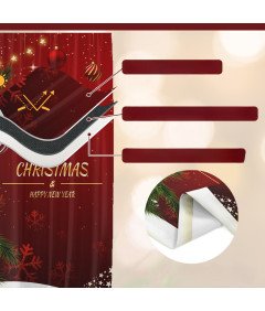 Zasłony Zaciemniające Świąteczne Renifer Czerwone 140 x 225 cm 2 szt