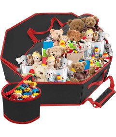 Torba do Przechowywania Zabawek Duży Organizer na Zabawki 76x76x8 cm Czarny