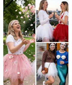 Spódnica Tiulowa Krótka Lata 50 Vintage Retro Baletowa Różowa XL