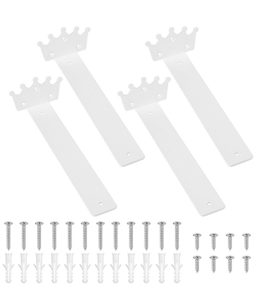 Wspornik Uchwyt do Półek Ściennych Korona Retro Vintage Białe 15 cm 4 szt