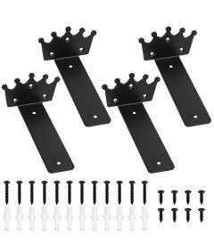 Wspornik Uchwyt do Półek Ściennych Korona Retro Vintage Czarne 20 cm 4 szt