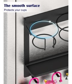 Organizer Uchwyt Ociekacz na Kubki Stanley Magnetyczny 5 Haczyków Czarny