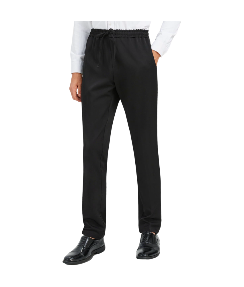 Męskie Spodnie Garniturowe Chino Materiałowe Casualowe Regular Fit Czarne S