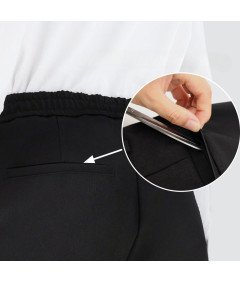 Męskie Spodnie Garniturowe Chino Materiałowe Casualowe Regular Fit Czarne S