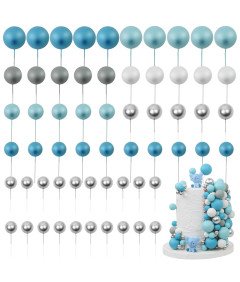 Kulki Topery Dekoracyjne do Ciast Tortów Babeczek Niebieskie 60 szt