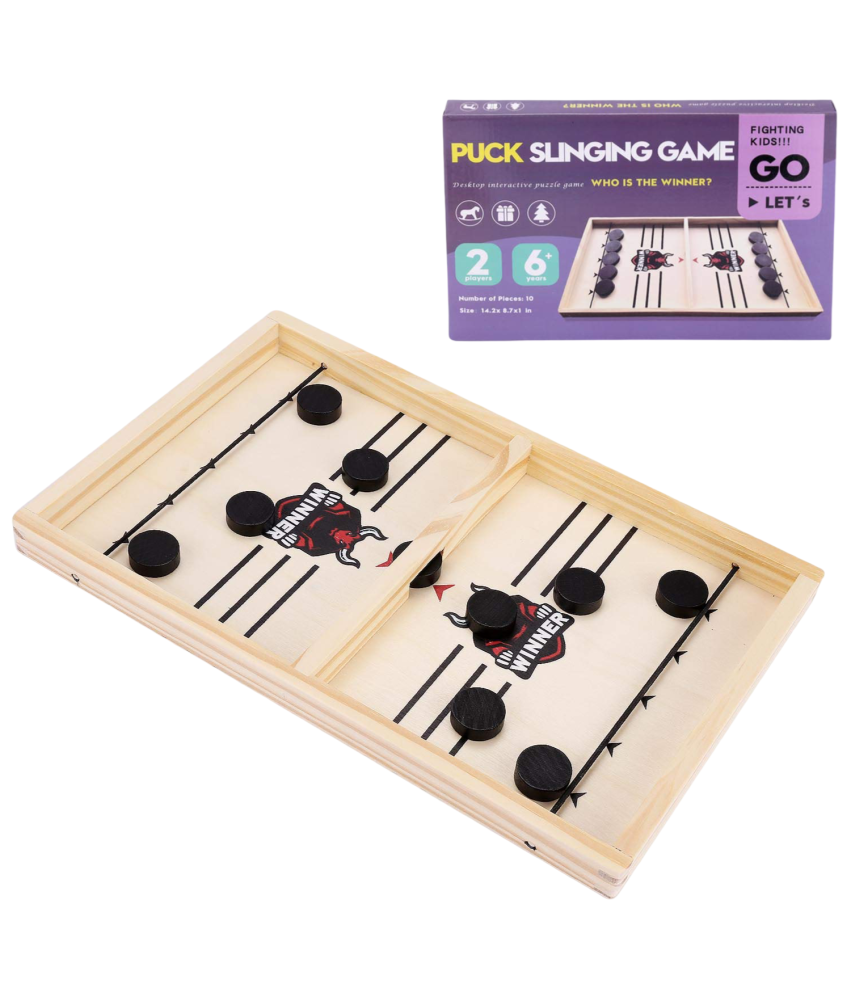 Gra Cymbergaj Piłkarzyki Sling Puck Hokej Stołowy Drewniana 2 Graczy