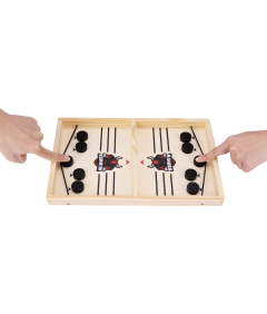 Gra Cymbergaj Piłkarzyki Sling Puck Hokej Stołowy Drewniana 2 Graczy