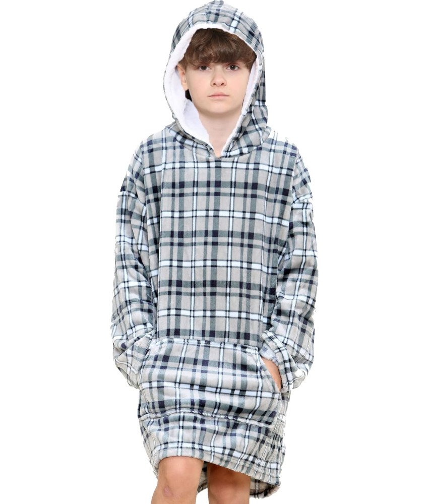 Koc Bluza 2w1 Kocobluza Oversize z Kapturem Ciepła Miękka Gruba Dziecięca