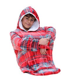 Koc Bluza 2w1 Kocobluza Oversize z Kapturem Ciepła Miękka Gruba Dziecięca