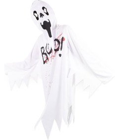 Strój Ducha Przebranie na Halloween Kostium Duch dla Dzieci 6-8 Lat Biały